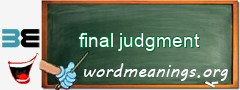 WordMeaning blackboard for final judgment